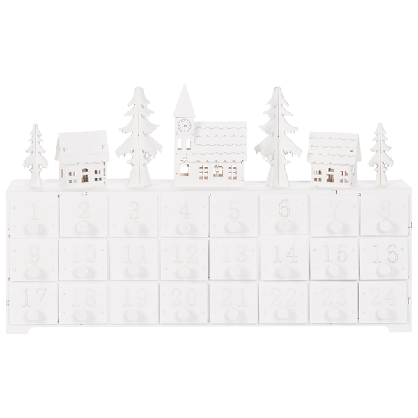 Adventskalender LED weiß Weihnachtsdorf MUONIO