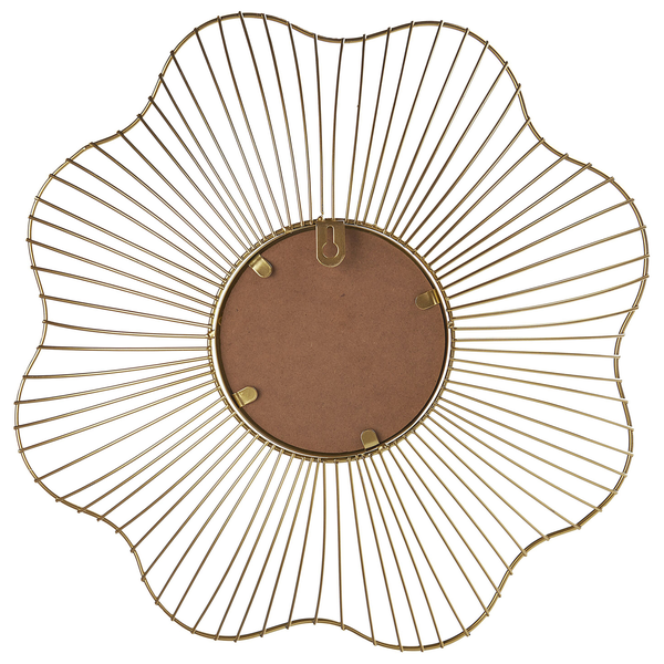 Abmessungen eines Wandspiegels mit dekorativem Rahmen in Blattoptik.