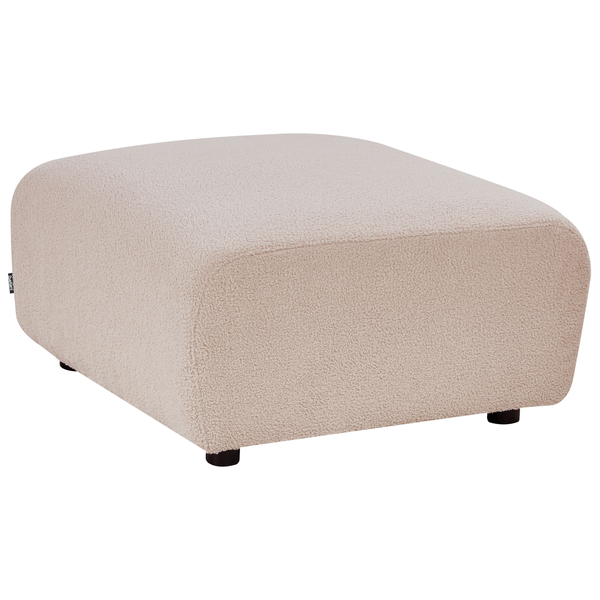 Polsterhocker mit Teddyfellbezug und Füßen