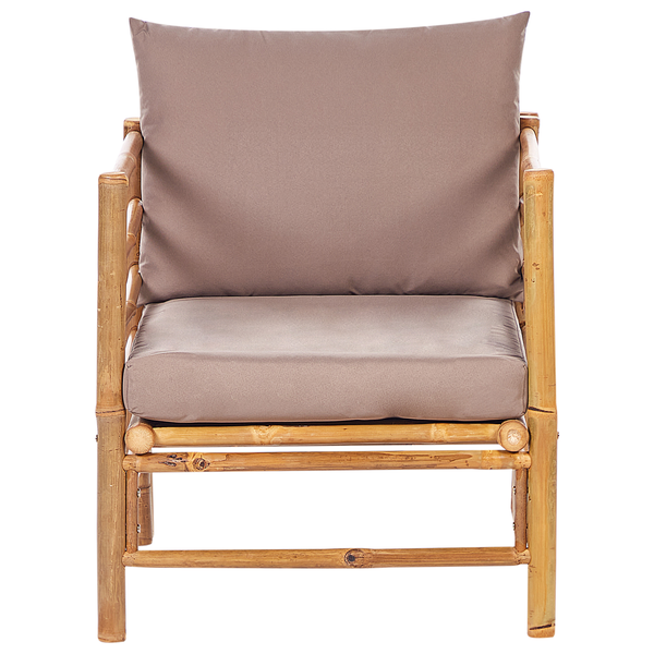Gartensessel CERRETO Bambusholz Taupe