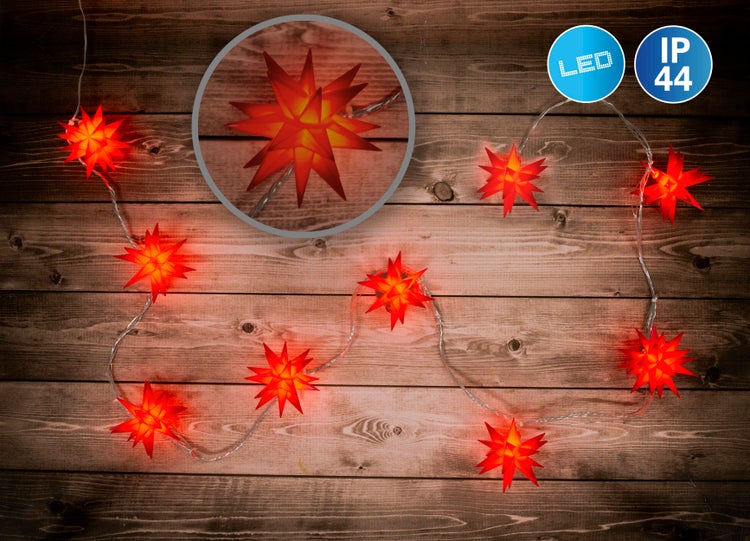 LED Lichterkette mit Sternen und IP44 Schutzart