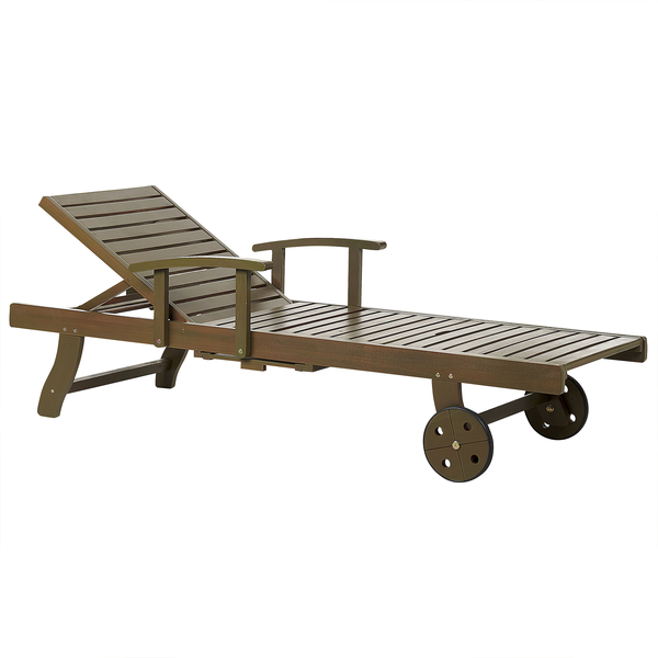 Sonnenliege mit Kissen AMANTEA PREMIUM Akazienholz Taupe