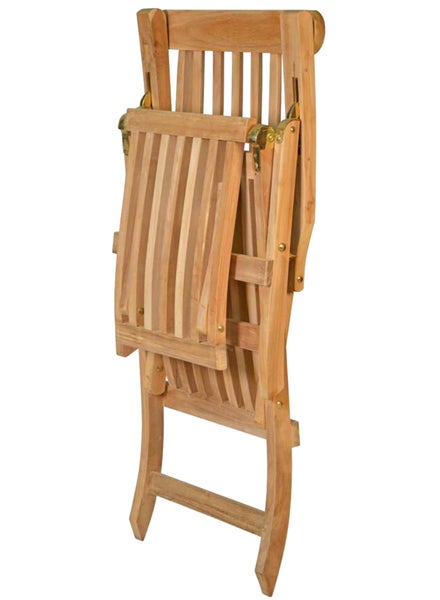 Liegestuhl Holz Teak Deckchair Gartenliege Sonnenliege mit Armlehnen klappbar premium