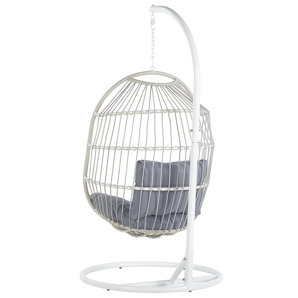 Hängesessel mit Gestell ALBA Polyrattan Weiß