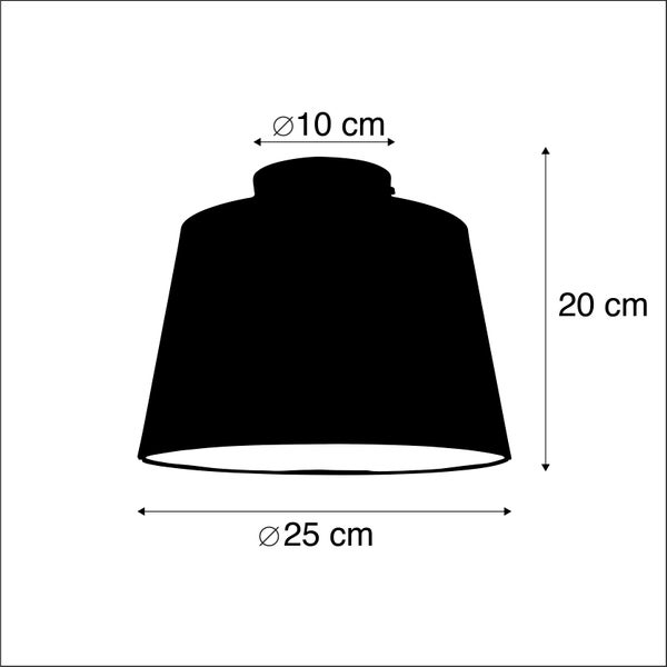 Deckenleuchte mit Baumwollschirm schwarz mit Gold 25 cm - Combi schwarz
