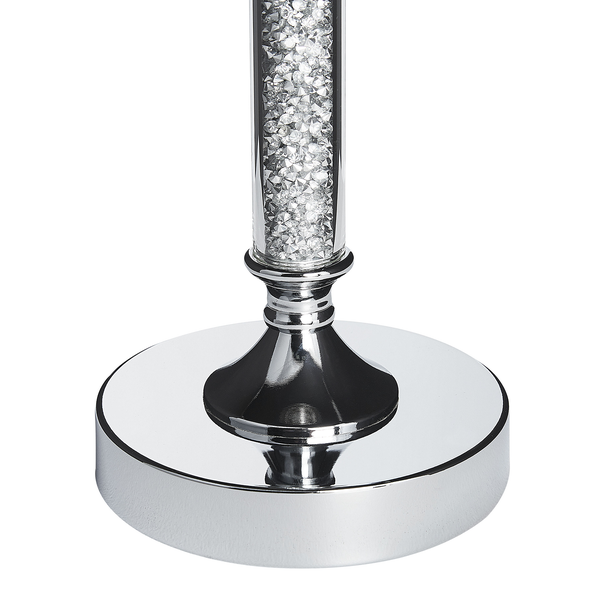 Dekorative Tischleuchte mit Kristallen und Metallsockel