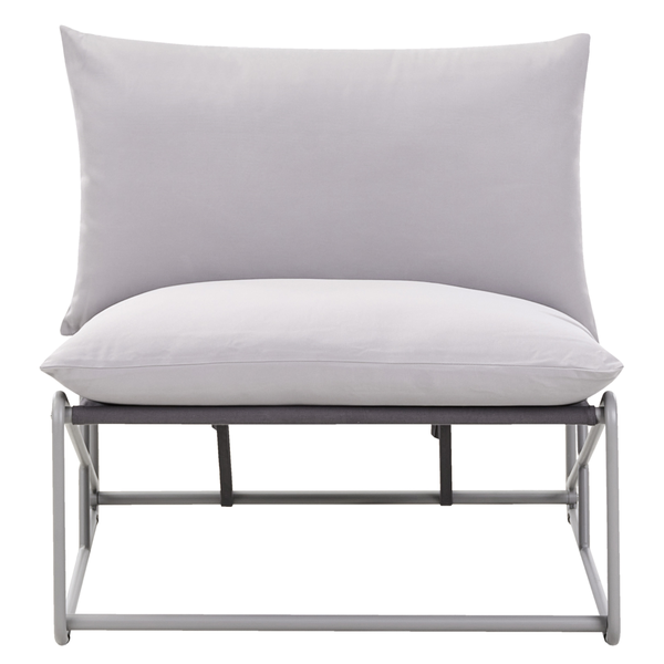 Loungesessel mit Kissen und Metallrahmen