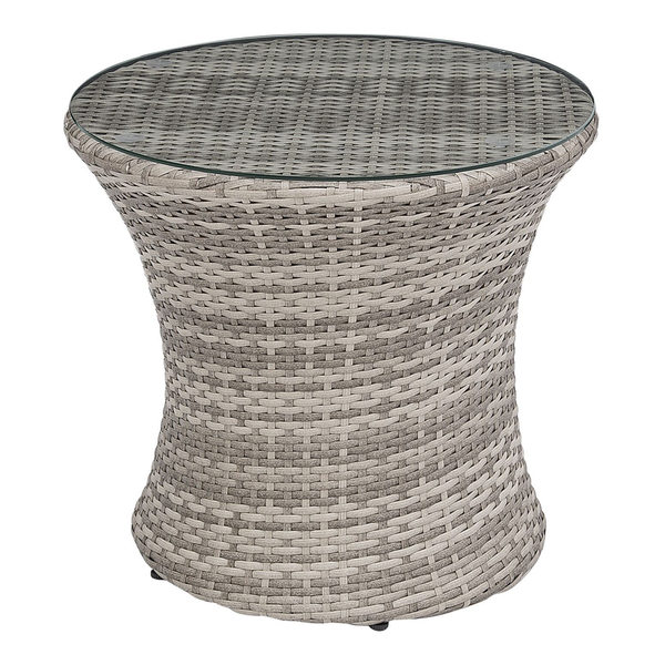 Bistro Set inkl. Kissen CAPRI Polyrattan Grau