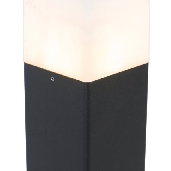 Stehende Außenlampe schwarz mit opalweißem Schirm 50 cm - Dänemark