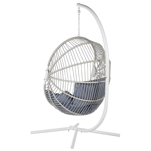 Hängesessel mit Gestell ACRI Polyrattan Weiß