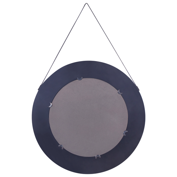 Rückseite des runden Spiegels mit Aufhängung