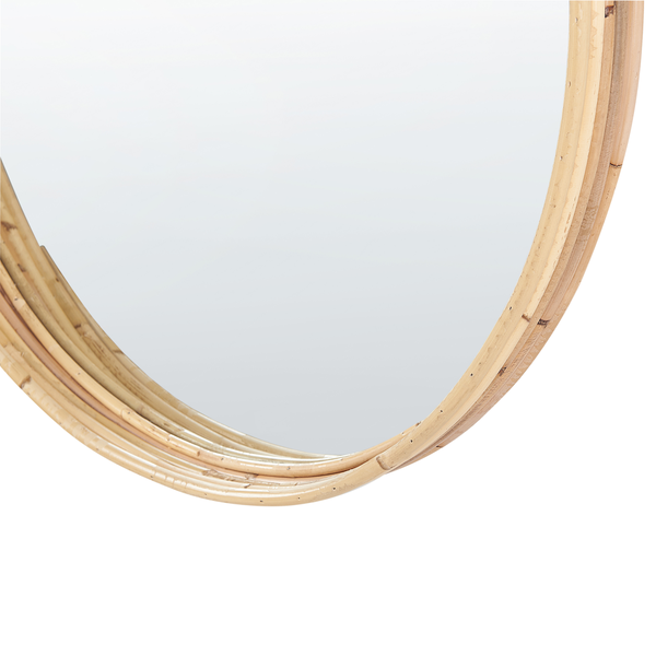 Runder Spiegel mit Bambusrahmen