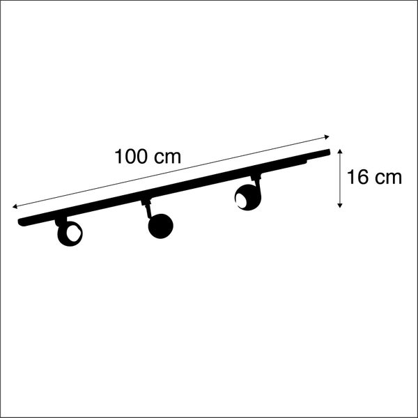Schienensystem Gissi 3 schwarz