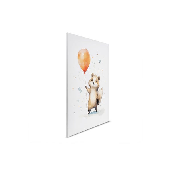 Leinwandbild mit Bär und Ballon Motiv