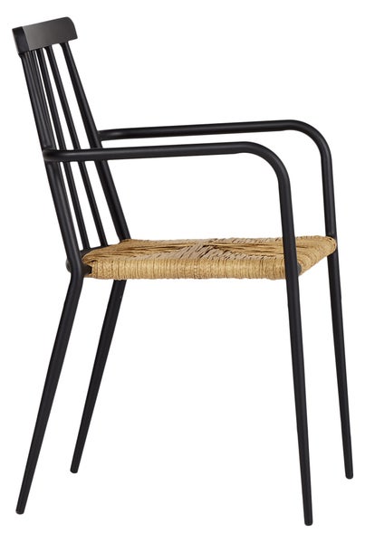 Evira Gartenstuhl stapelbar, schwarz und natur. 58 X 54 X 84 cm