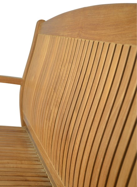 Teak Gartenbank 120 cm ergonomisch geformt premium wetterfest