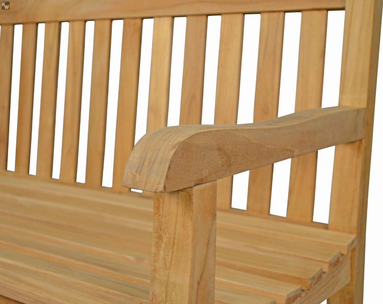 Gartenbank Teak 4-Sitzer 180 cm Holzmöbel Garten Holzbank für Terrasse Garten Balkon unbehandelt massiv wetterfest premium Teakbank Sitzbank