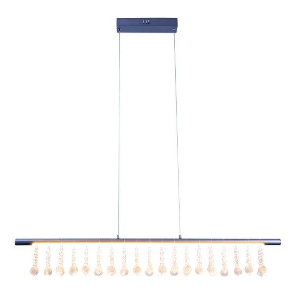 LED Pendelleuchte NOBILIS Länge ca. 100 cm, aus Metall und Kunststoff in Grau, mit fest verbauten LEDs, Beleuchtung für Wohnzimmer, Esszimmer oder Büro