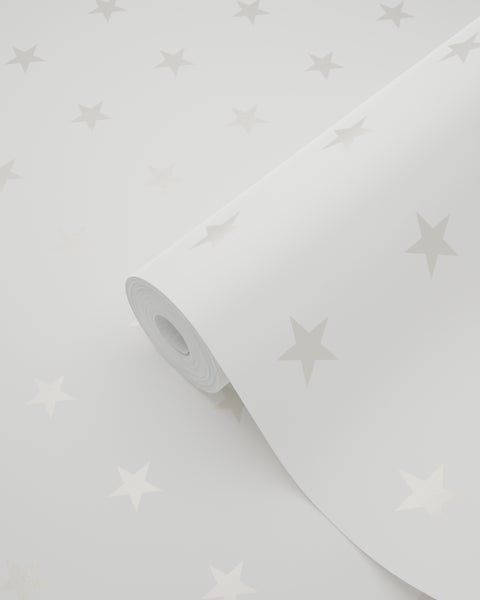Origin Wallcoverings Tapete kleine Sterne Weiß und Silber - 53 cm x 10,05 m - 346828