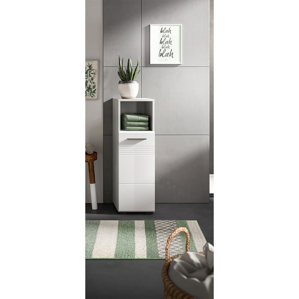 Copa Badschrank 1 Tür 1 Fach weiß Hochglanz. 30 X 30 X 95 cm