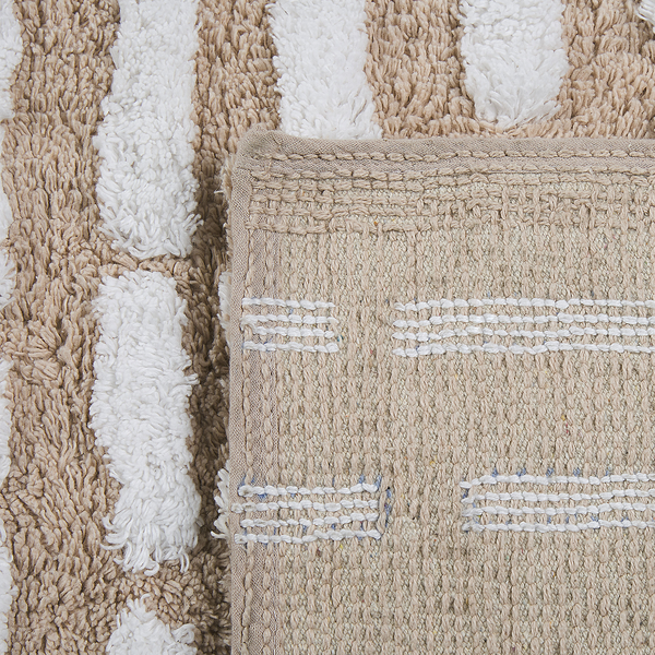 Teppich AHIRLI Beige 120 x 180 cm Baumwolle