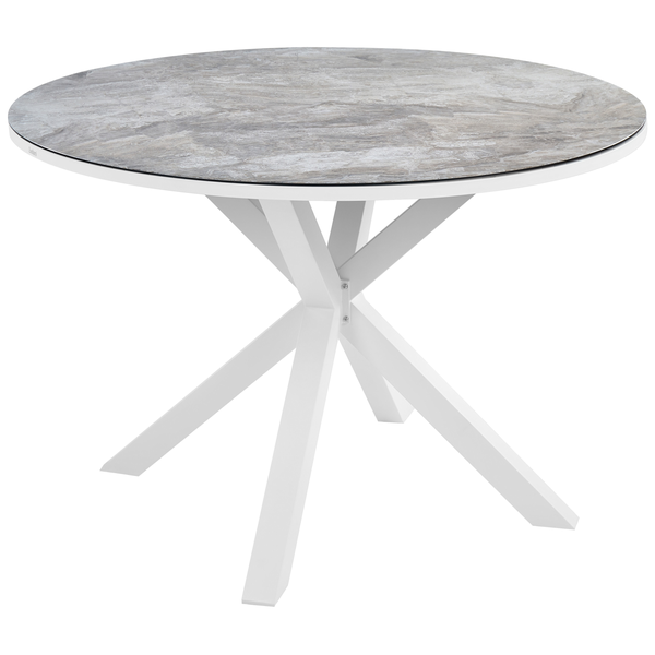 Gartenmöbel Set 4-Sitzer MALETTO/GROSSETO Metall Marmor Optik Grau