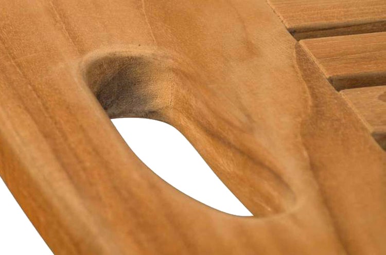 Teak Gartenliege extra hoch mit Rollen premium wetterfest