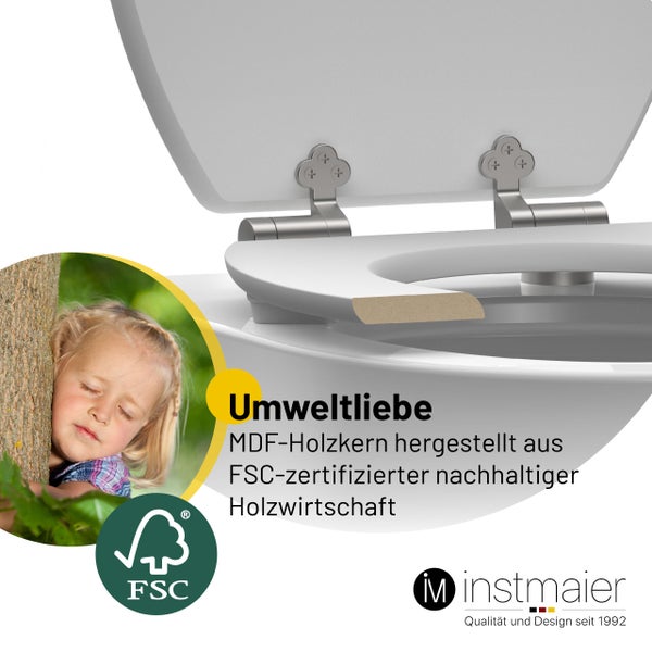 instmaier WC Sitz, nachhaltiges Holz, Motiv Birkenholz, oval