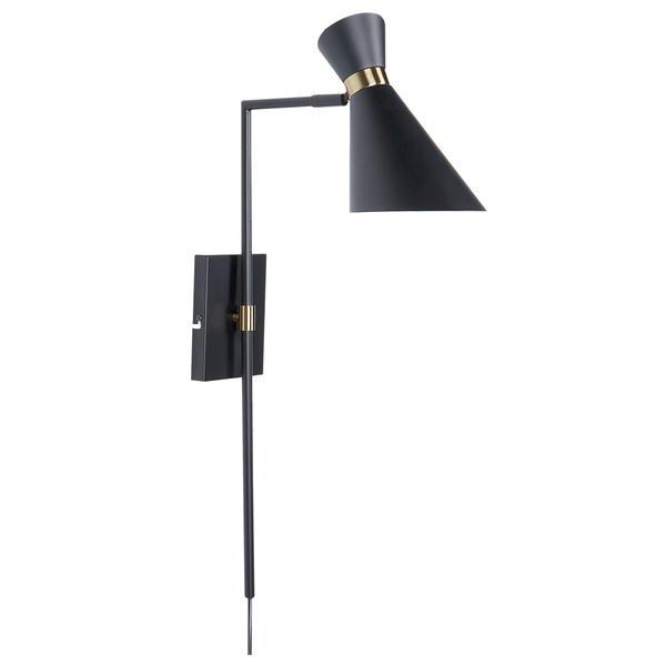 Wandlampe MELAWI verstellbar Metall Schwarz