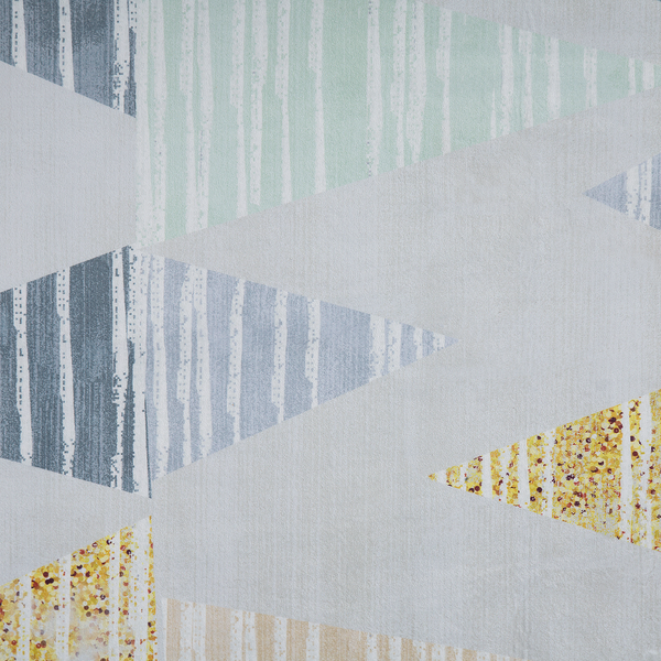 Teppich grau-gelb Dreieck-Motiv 80 x 150 cm YAYLA