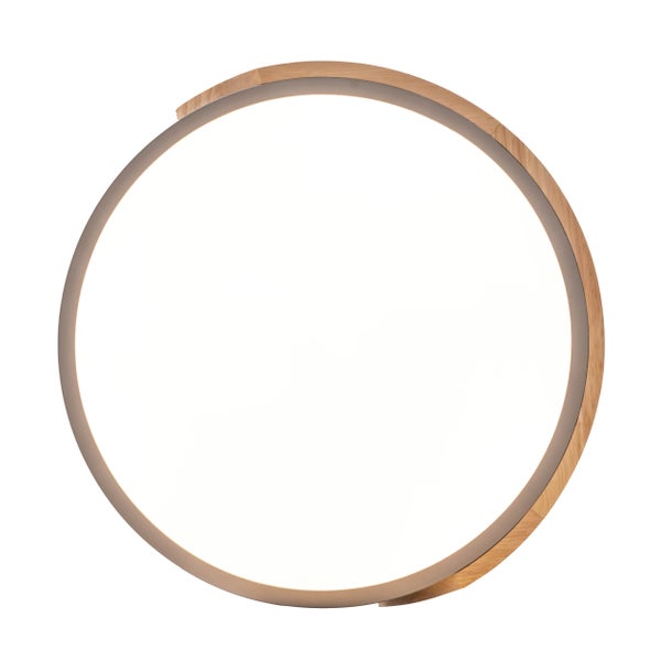LED Deckenleuchte BORNEO, Ø 31 cm aus Metall und Kunststoff in Grau, integrierte LEDs, Beleuchtung für Wohnräume, Diele und Büro