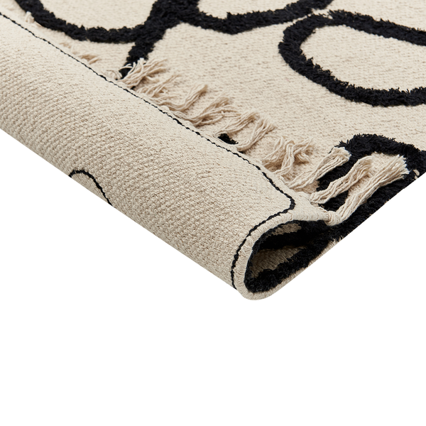 Teppich KONUR Beige 160 x 230 cm Baumwolle