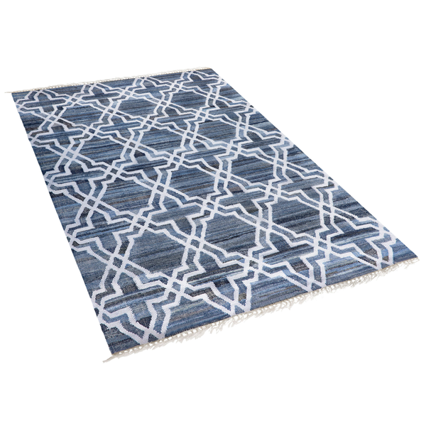 Teppich ADIYAMAN Blau 140 x 200 cm Baumwolle