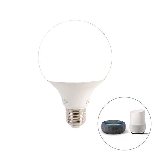 QAZQA - Modern Smarte moderne Bogenlampe schwarz inkl. WiFi G95 - Vinossa I Wohnzimmer I Schlafzimmer - Stahl Länglich - LED geeignet E27