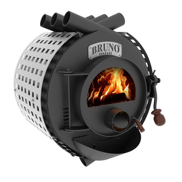 Bruno Mini Holzofen mit Flammen