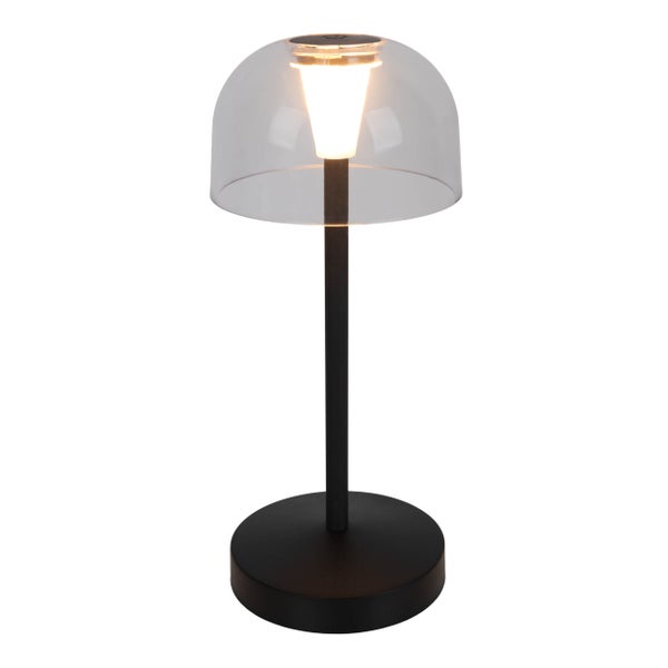 Tischleuchte mit klarem Lampenschirm
