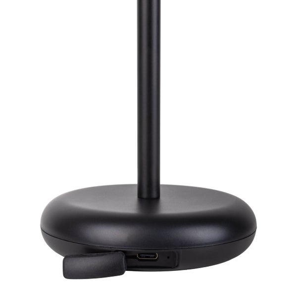Akku-Tischleuchte PASI für Außen und Innen, aus Metall und Kunststoff in Schwarz, dimmbar, mit Touch- und Memory-Funktion, ca. 26 cm hoch