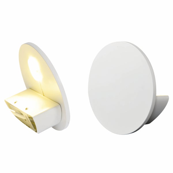 Zwei runde Wandleuchten aus Metall