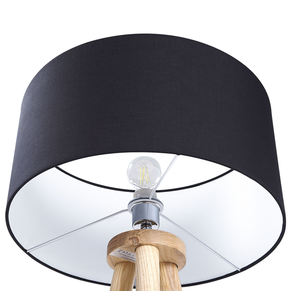 Stehlampe NITRA Eichenholz Schwarz