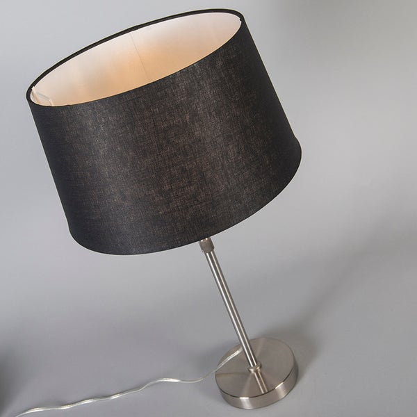 Tischleuchte Stahl mit Schirm schwarz 35 cm verstellbar - Parte