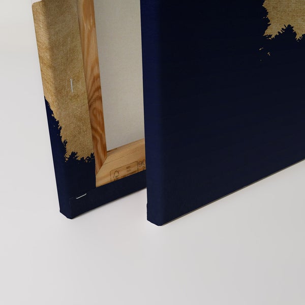 Nahaufnahme einer Leinwand mit Holzrahmen