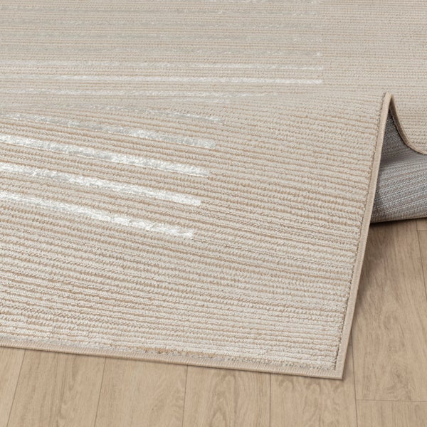 Skandinavisch Gestreifter Teppich Grau/Weiß 80x150 cm KAYSA