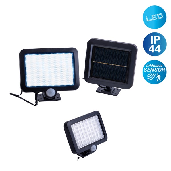 LED Solar Außenwandleuchte Pepe Wandlampe aus Kunststoff in Schwarz, für außen 28,3 x 13,5 x ca. 11 cm