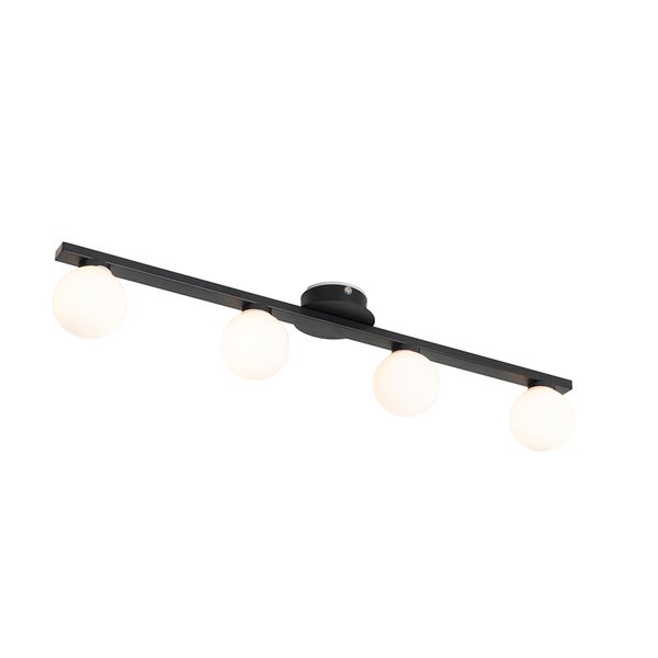 Moderne Deckenleuchte schwarz IP44 4-flammig - Cederic