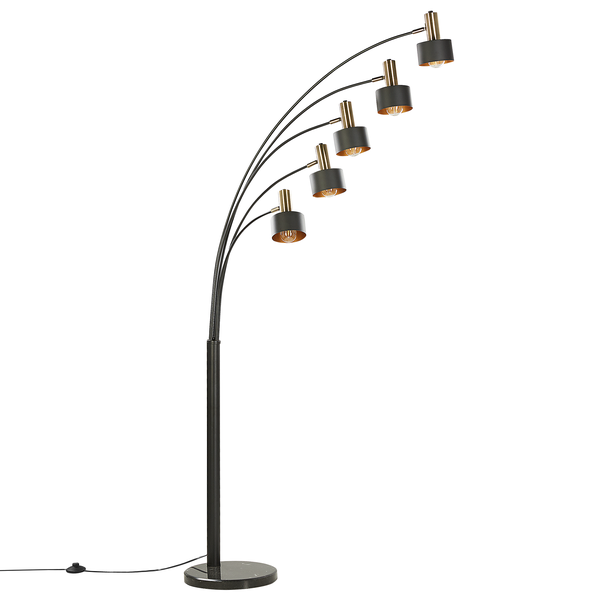 Stehlampe ANBESA verstellbar Metall Schwarz