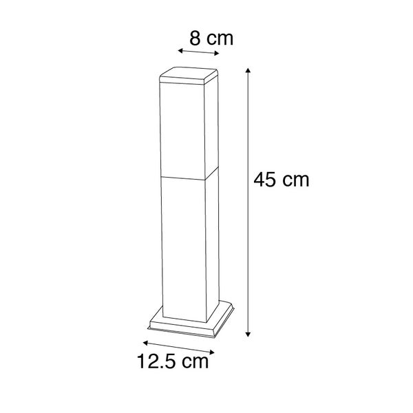 Smarter Außenlaternenmast dunkelgrau 45 cm inkl. Wifi P45 - Malios