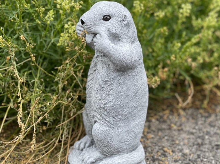 Steinfigur Murmeltier als Gartenfigur zur Dekoration im Außenbereich