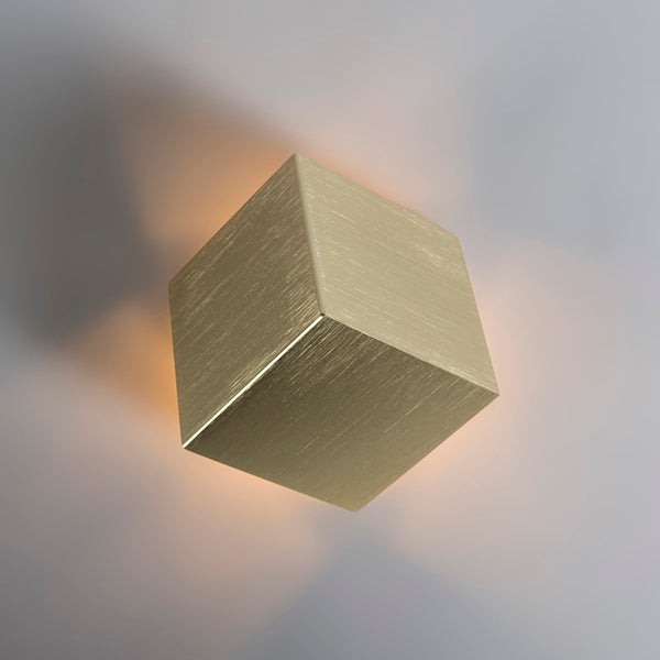 Set mit 2 modernen Wandleuchten Gold - Cube