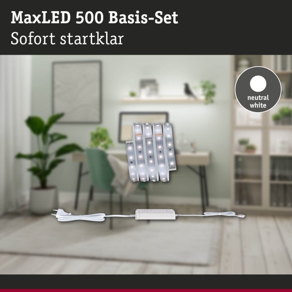 MaxLED 500 LED Strip Basisset 1,5m Neutralweiß 5,5W 550lm/m 4000K 20VA