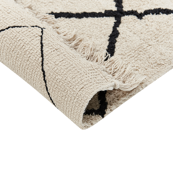 Teppich ELDES Beige 160 x 230 cm Baumwolle